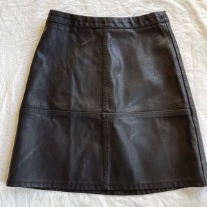 Black Faux Leather Mini Skirt